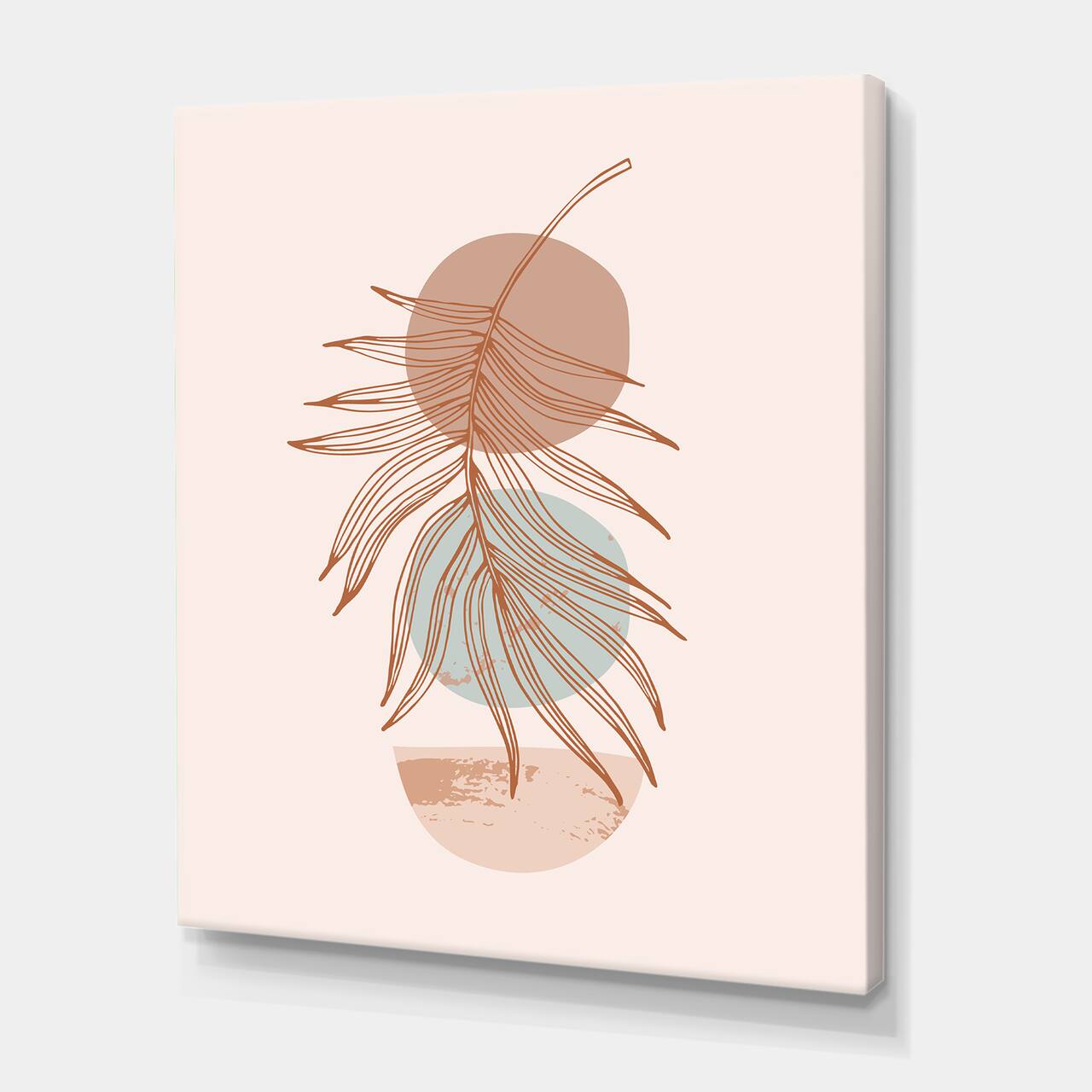 Designart - Moon & Sun Shapes In Retro Terracotta Tones II - Modern Canvas Wall Art Print